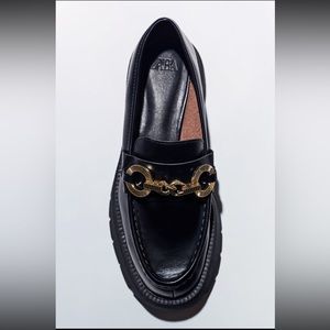 Zara Chain Lug Sole Loafers Size 38